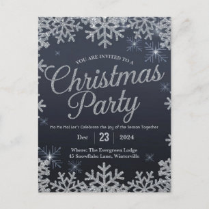 Glamous Silver och Blue Gnistra jul Party Vykort