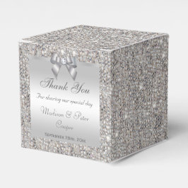 Glamous Silver Sequins Bow Diamond Presentaskar
