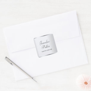 Glamous Silver-stimatyrtypografi - modern Fyrkantigt Klistermärke
