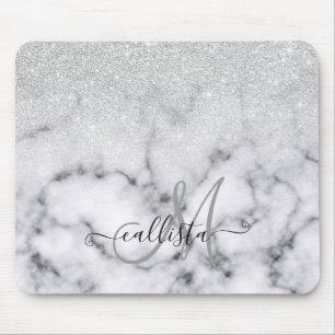 Glamous Silver White Glitter Marble Gradient Musmatta