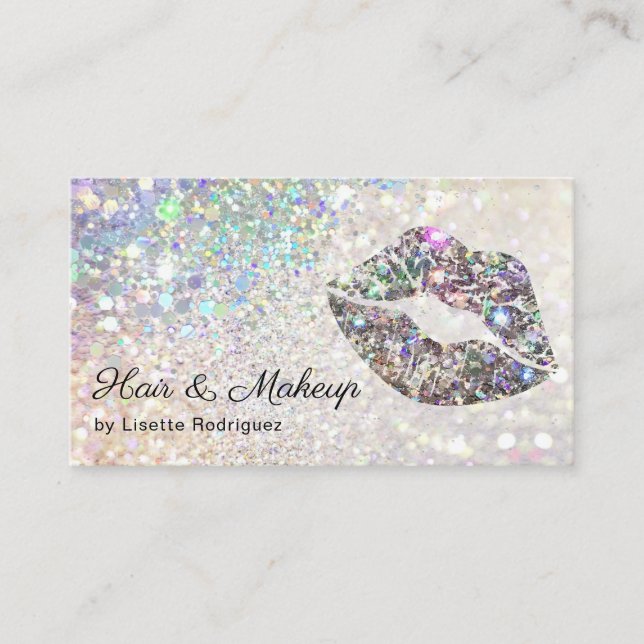 Glamous Sparkly Glitter Lip Gloss Kiss Visitkort (Framsida)