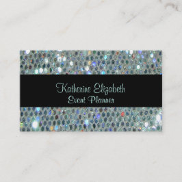 Glamous Sparkly Glittery Glitzy Silver Bling Visitkort