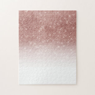 Glamous Sparkly Ro Guld Glitter Sequin Ombre Pussel