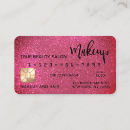 Glamous Sparkly Rosa Glitter Kredit Card Makeup Visitkort