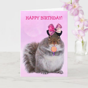 Glamous Squirrel Birthay Kort
