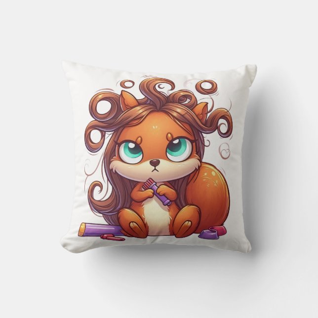 Glamous Squirrel Hair Day Kudde (Framsida)