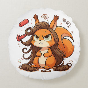 Glamous Squirrel Hair Day Rund Kudde
