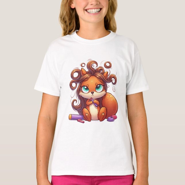 Glamous Squirrel Hair Day T Shirt (Framsida)