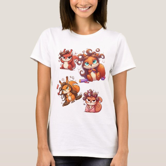 Glamous Squirrel Hair Day T Shirt (Framsida)