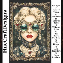 Glamous Steampunk Woman, Ornate BY8 Decoupage