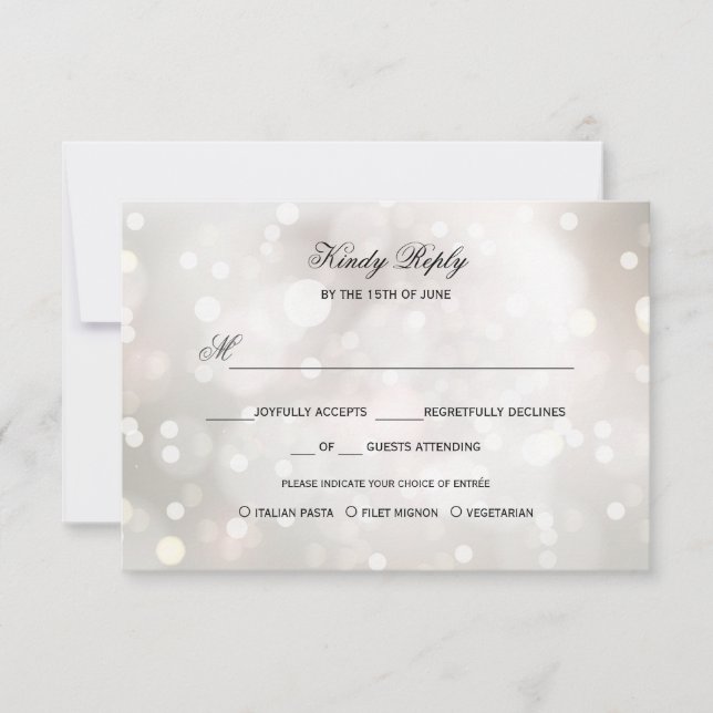 Glamous White Glitter SILVER OSA MENU CHOICE (Framsida)