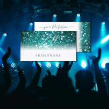 Glamous White Teal Sparkling Glitter Monogram