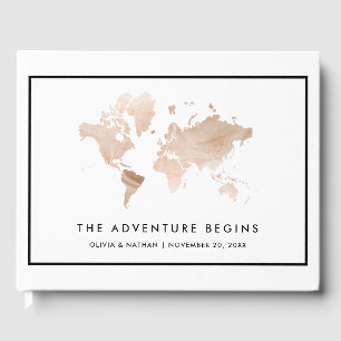 Glamous World Map Elegant resetema Gästböcker