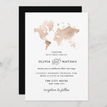 Glamous World Map | Elegant Travel Tema Bröllop