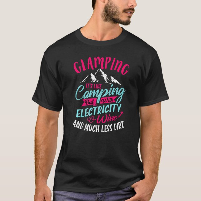 Glampa det är som Camping Glamping T Shirt (Framsida)