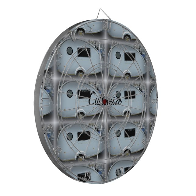 Glamping av lycklig på karavan piltavla (Vänstra Framsidan)