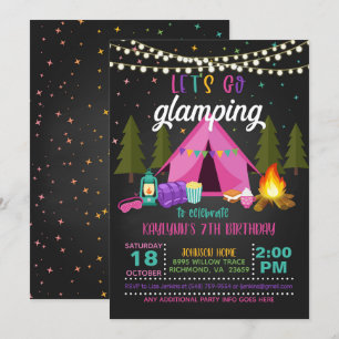 Glamping Birthday-inbjudan Inbjudningar