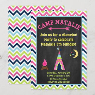 Glamping Birthday-inbjudan Inbjudningar