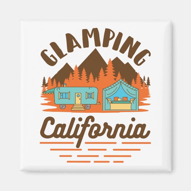 Glamping California Glamper Camping Women Magnet (Framsidan)