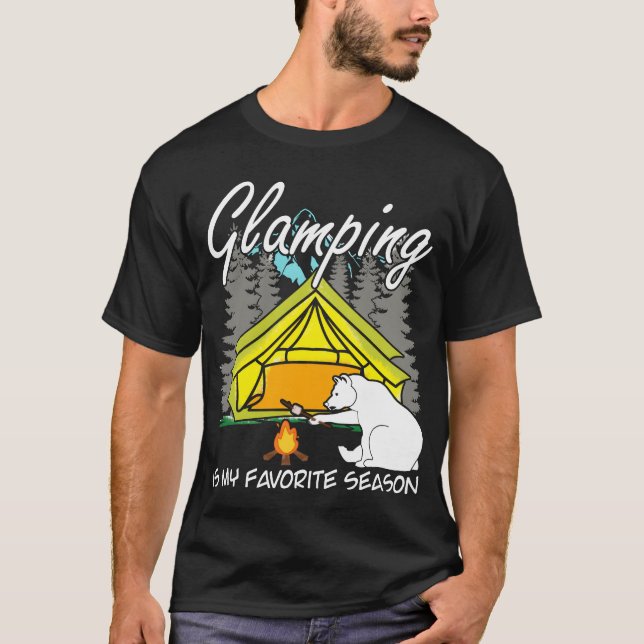 Glamping Camping Camper Hikingent family T Shirt (Framsida)