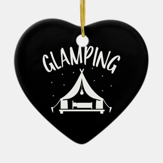 Glamping camping tält julgransprydnad keramik (Framsidan)