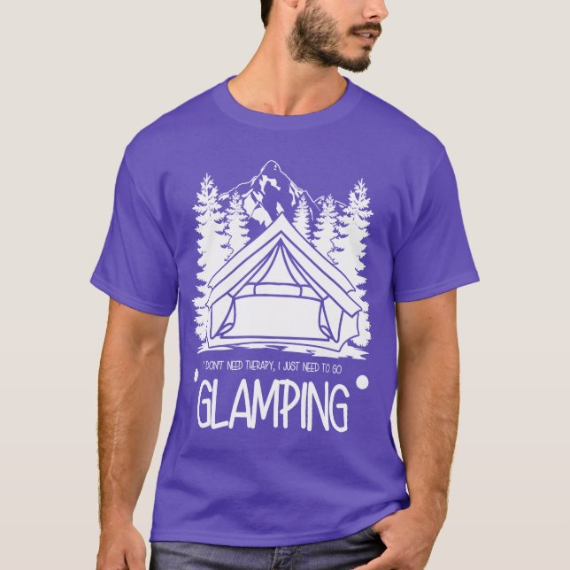 Glamping Campingent Vandring Camparepresent presen T Shirt (Framsida)