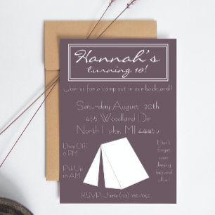 Glamping Campout Birthday-inbjudan Inbjudningar