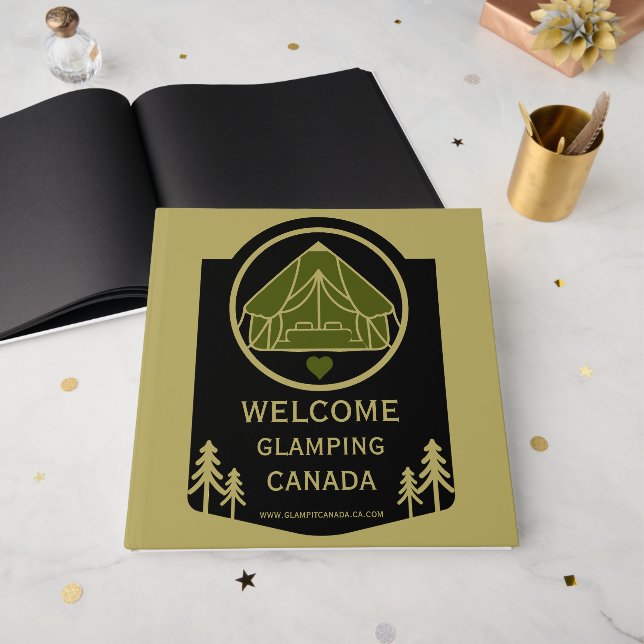 Glamping Canada Business Gästböcker (Framsidan öppen)
