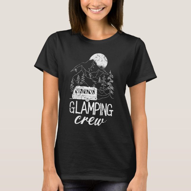 Glamping Crew Luxury Camping Trip Matching Family  T Shirt (Framsida)