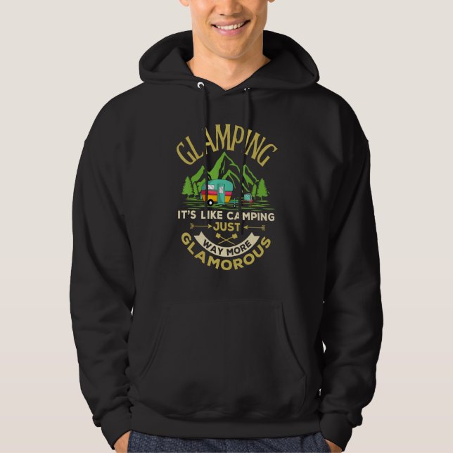 Glamping Definition Glamorous Camper RV  Camping Hoodie (Framsida)