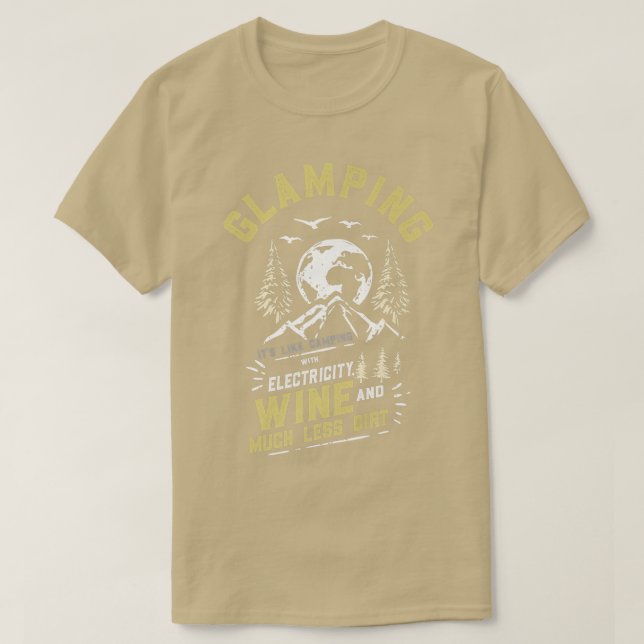 Glamping Definition Glamper är som Camping spark T Shirt (Design framsida)