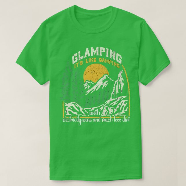 Glamping Definition Glamper är som Camping spark T Shirt (Design framsida)