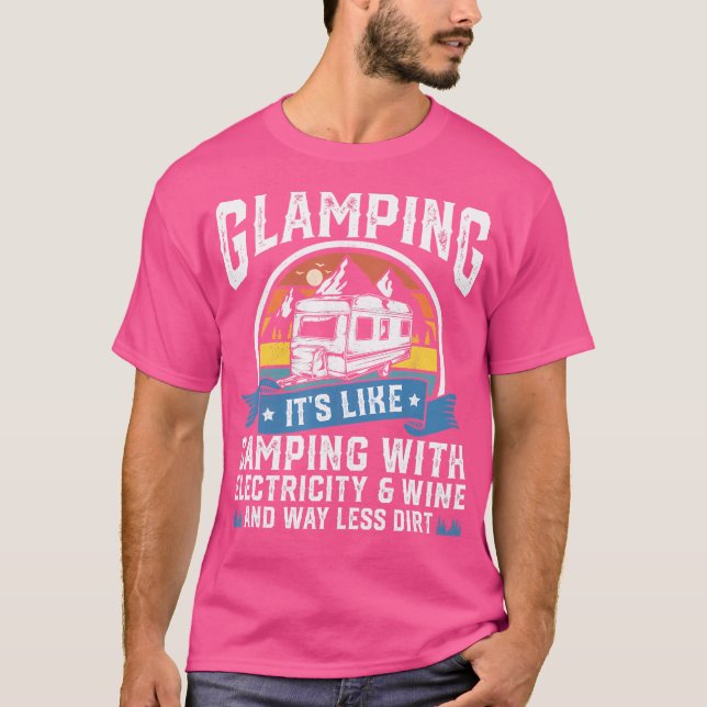 Glamping Definition Glamper Women Vin Funny Campi T Shirt (Framsida)