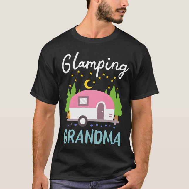 Glamping Farmor Glamper husbil Camping flicka T Shirt (Framsida)
