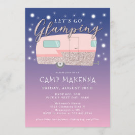 Glamping Födelsedagsfest Bedazzled Inbjudningar