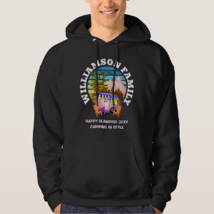 GLAMPING FÖR Familjekampanj Resa LYCKLIG Hoodie