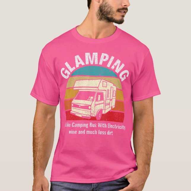 Glamping Funny Definition Camping Glamper T Shirt (Framsida)