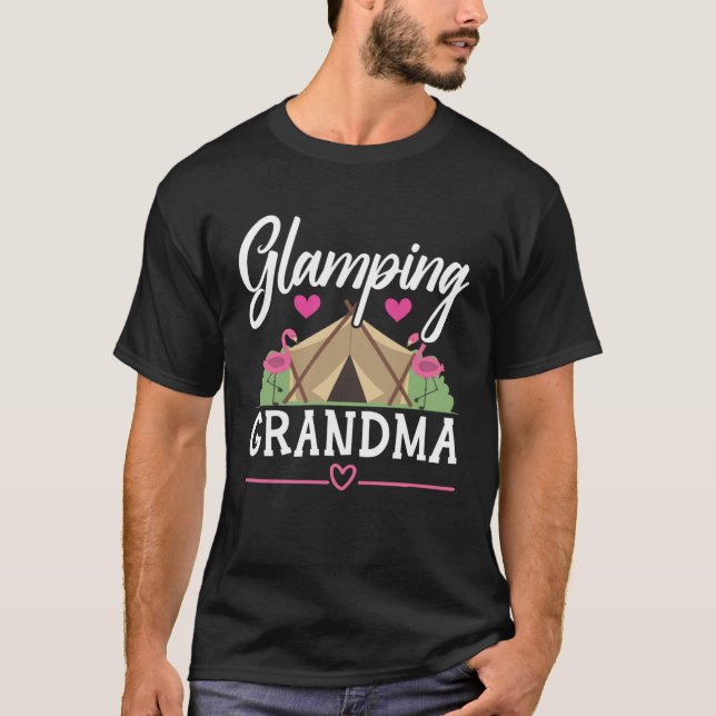 Glamping Grandma Grandmother Granny Grandparents D T Shirt (Framsida)