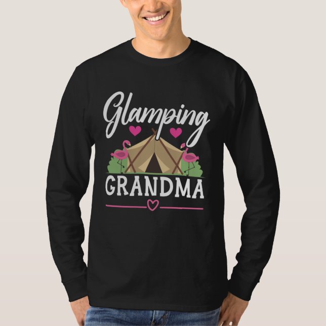 Glamping Grandma Grandmother Granny Grandparents D T Shirt (Framsida)
