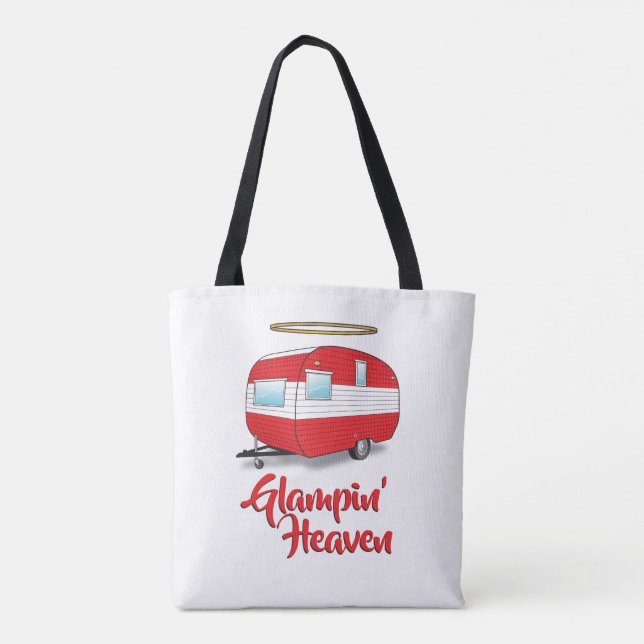 Glamping Heaven Retro Camper Tote Bag Tygkasse (Baksida)