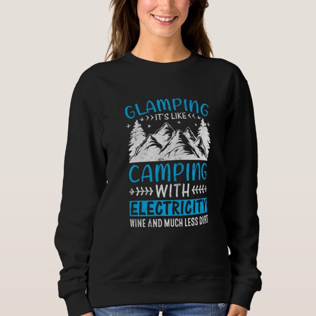 Glamping It's Like Camping with Electricity Wine L T Shirt (Framsida)
