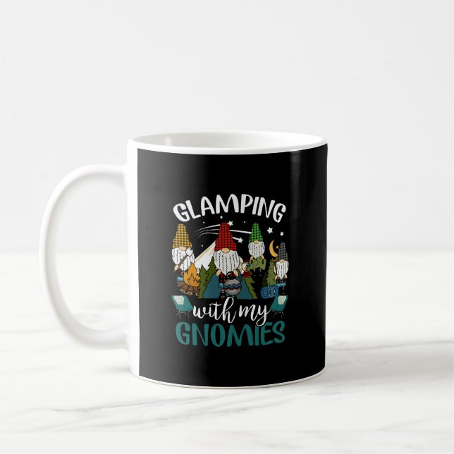 Glamping med min Gnomies Lycklig Glamper Funny Gla Kaffemugg (Vänster)