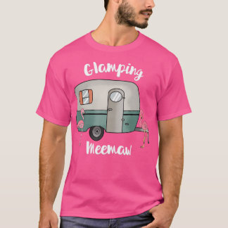 Glamping Meemaw Camping Älskare Rv Vintage Flaming T Shirt