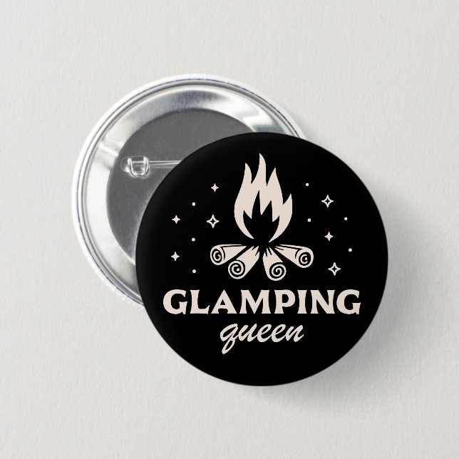 Glamping Queen Black Aestthetic Knapp (Framsida & baksida)