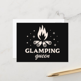 Glamping Queen Black Aestthetic Vykort