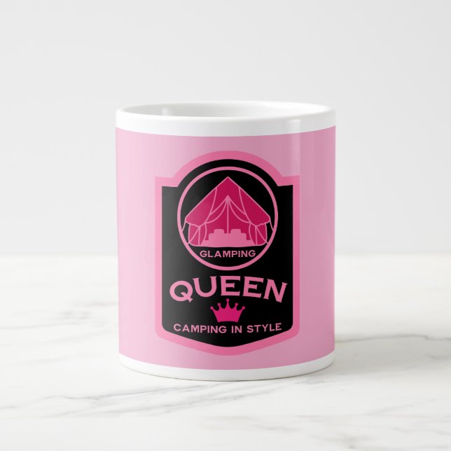 Glamping Queen Camping i Stil Jumbo Mugg (Framsidan)