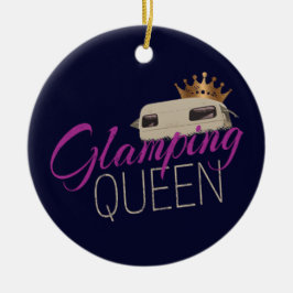 Glamping Queen Camping med vintage caravans Julgransprydnad Keramik