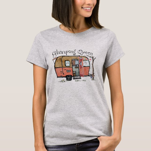 Glamping Queen T Shirt (Framsida)