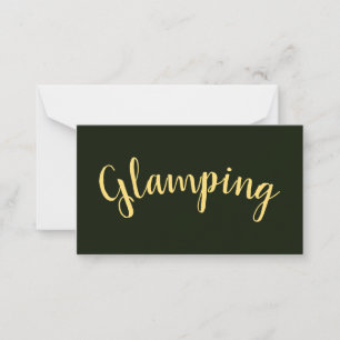 GLAMPING Roligt Text på bakgrunden till Grönten av Anteckningskort