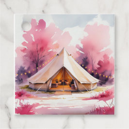 Glamping Sängkammarweekend Vattenfärg  Gåvor Etiketter